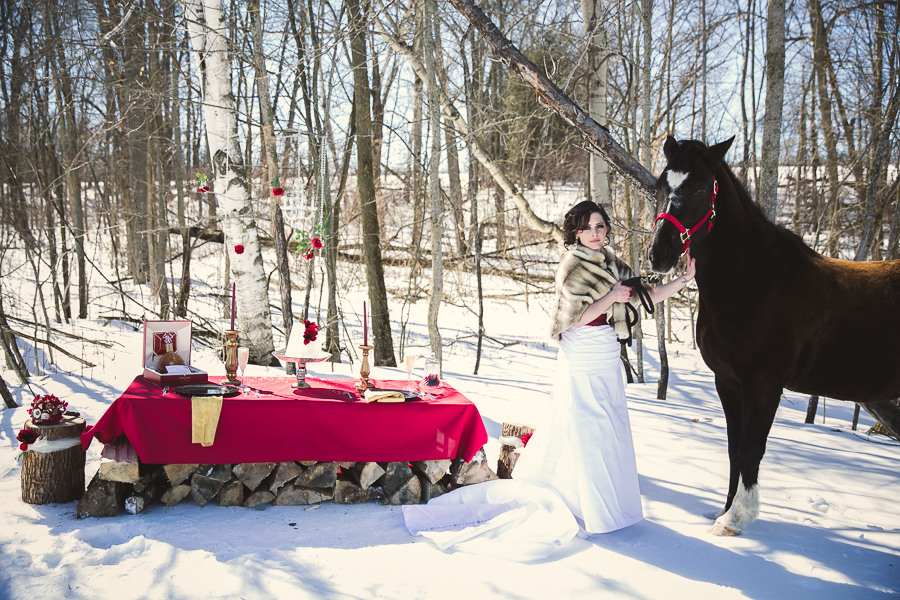 bride with horse winter WPIC