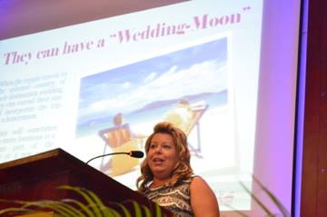 WPIC Instructor Monica Caesar speaking at the Jamaica Wedding Professionals Conference.