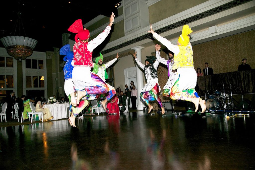 bhangra dancers at wedding in Toronto