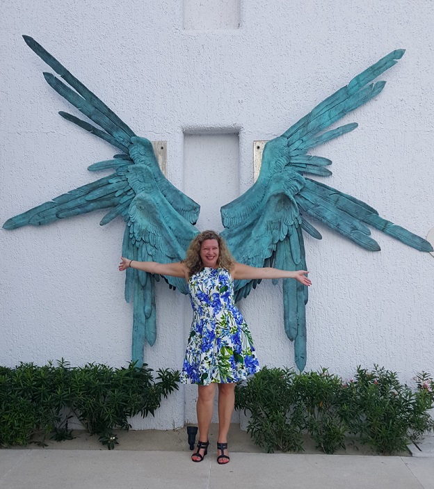 Thanks for taking this photo of me and the angel wings, Danielle Andrews!