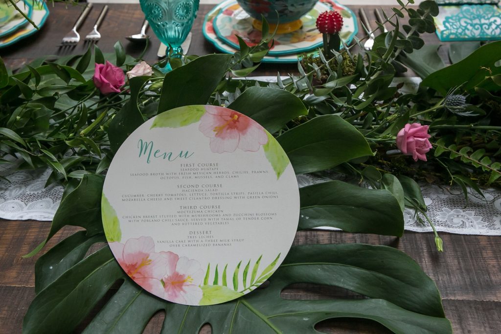 menu of palm frond, cinco de mayo wedding ago toronto