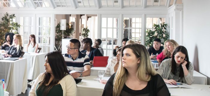 wedding students at tables in a WPIC class