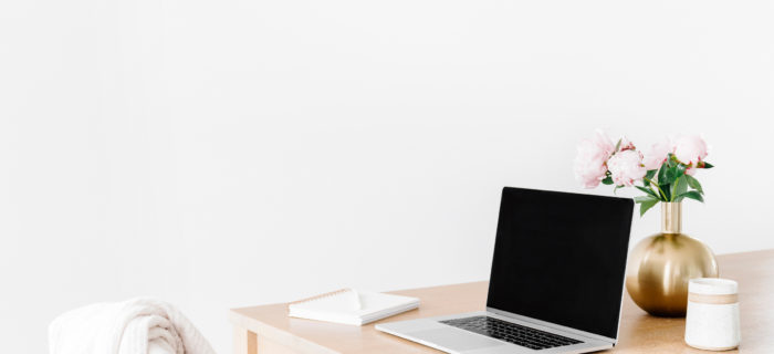 computer sitting on a desk