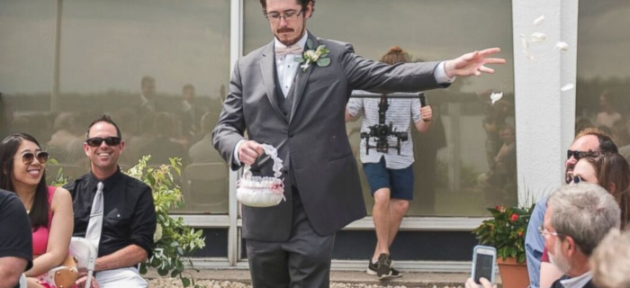 Flower man at wedding