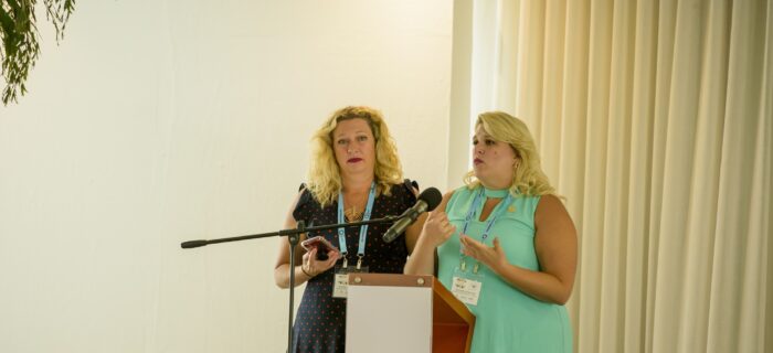 Tracey and Danielle speaking at WPIC's Cocktails in Cartagena wedding conference