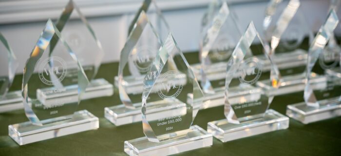 WPIC Wedding Professional Award trophies
