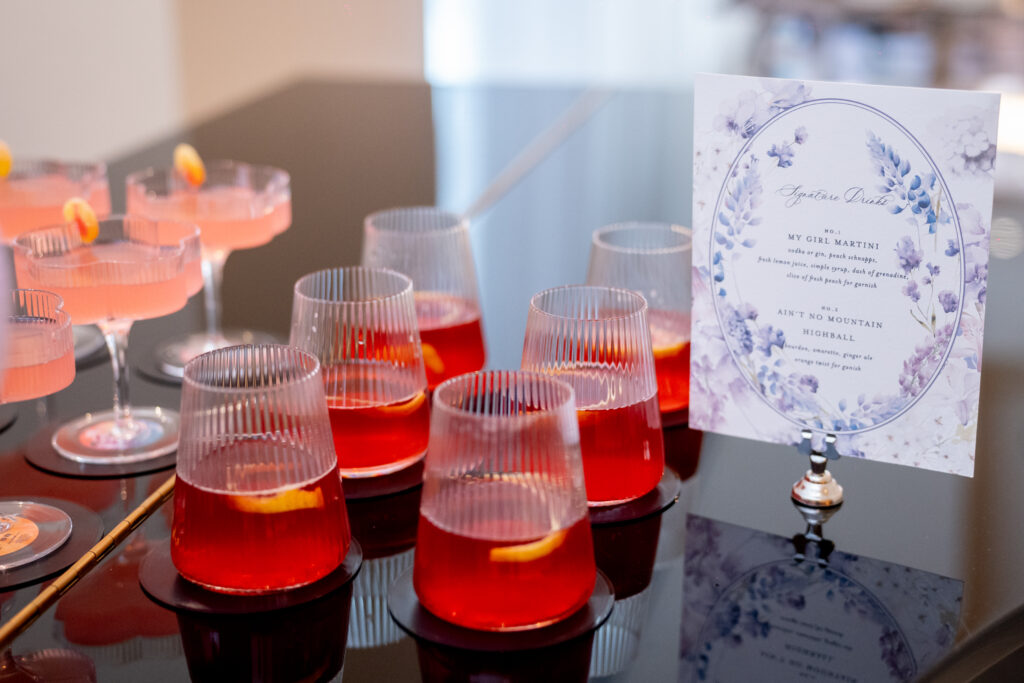 Signature drinks with custom menu