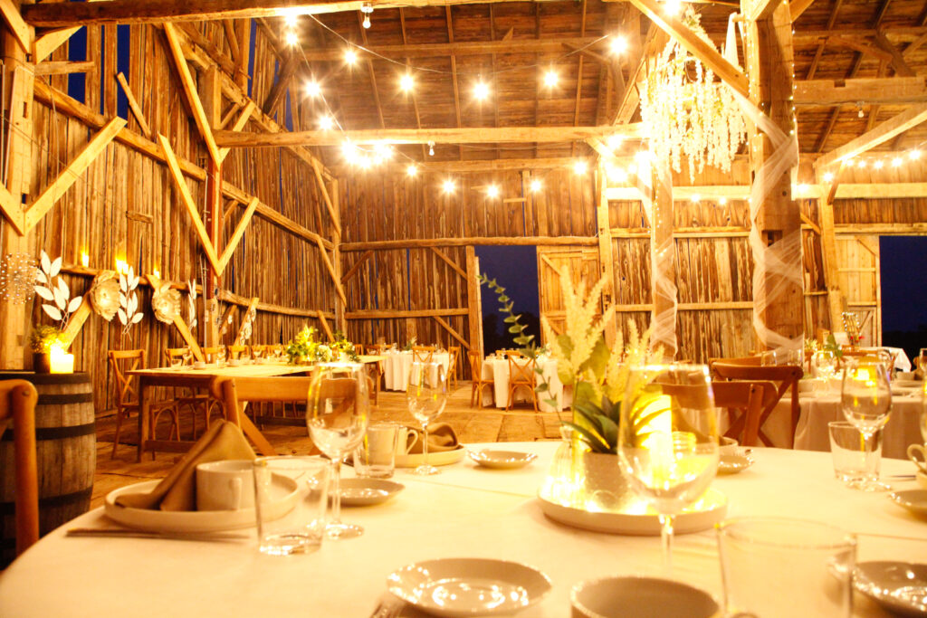 Thunderbird Farm wedding in barn
