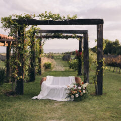 A Proposal setup at a vineyard