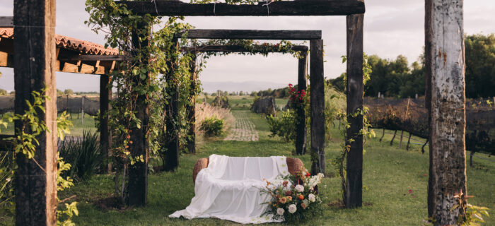 A Proposal setup at a vineyard