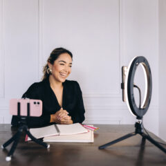 wedding planner making social media content