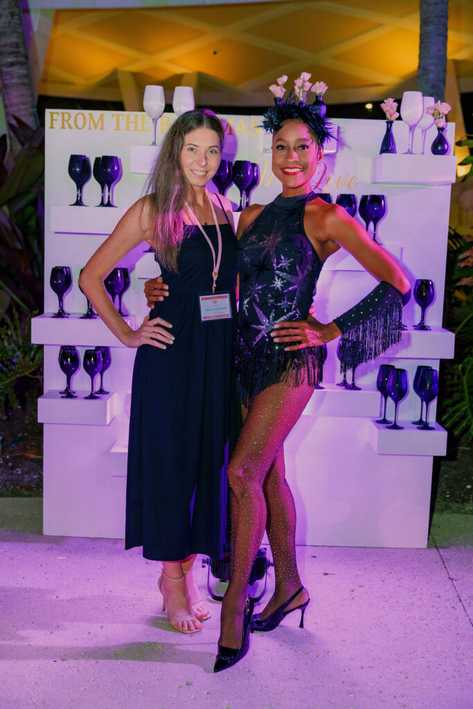 Karolina Fernandes with entertainer at From The Bahamas with Love